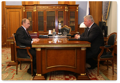Встреча Председателя Правительства РФ В.В.Путина и Председателя ФНПР М.В.Шмакова